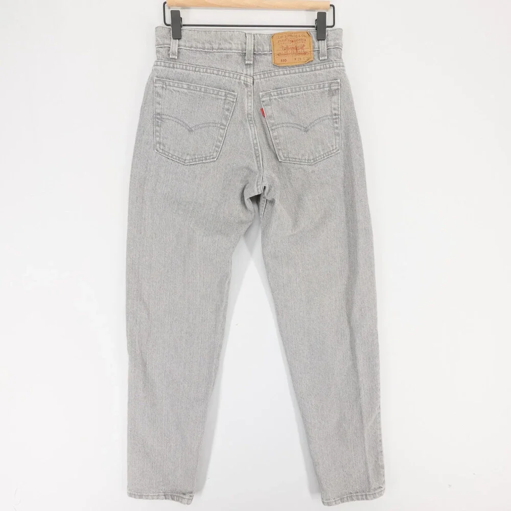 Vintage Levis 550 Jeans Mens 29x32 (28x33) Gray Relaxed Fit Tapered Made USA 90s